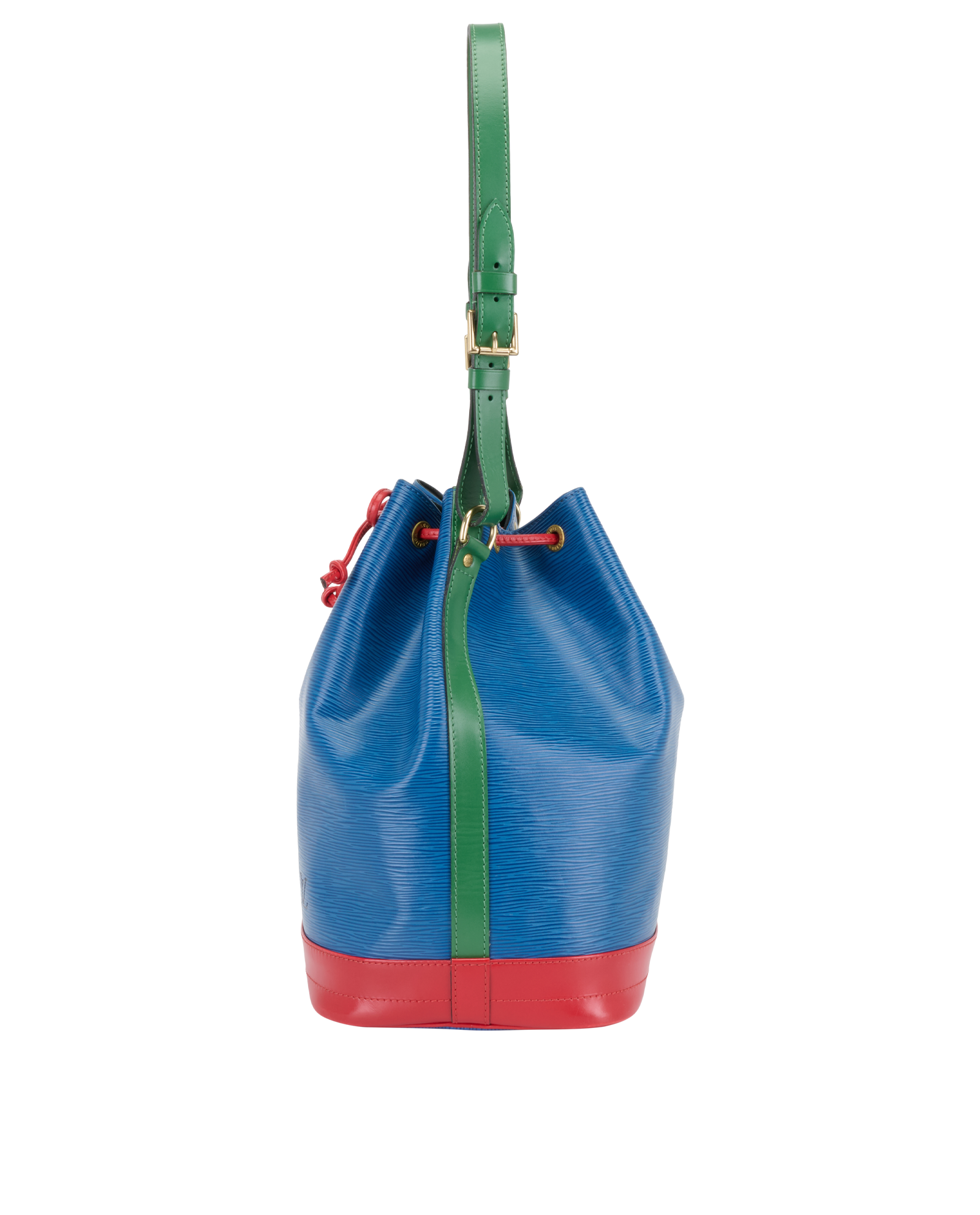 Noe Bucket Bag, &pound;595, Handbags, Blue, Leather, Bottom view
